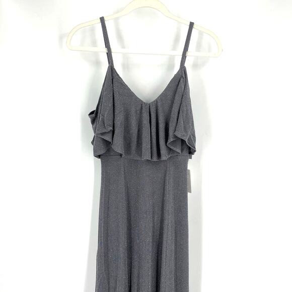 Show Me Your MuMu Renee Ruffle Maxi Dress Dancing Queen Shine Smoke XS NWT - Picture 5 of 10